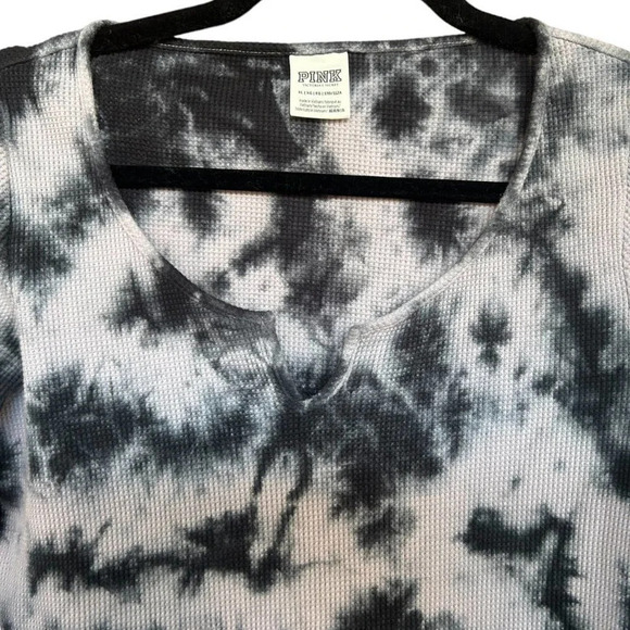 PINK Victoria Secret Women's Tie Dye Waffle Weave LS Top Size XL - Picture 2 of 7